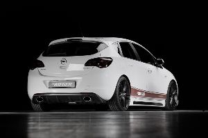 Heckeinsatz für Sport Endschalldämpfer links/rechts 2x140x90mm Rieger Tuning passend für Opel Astra J