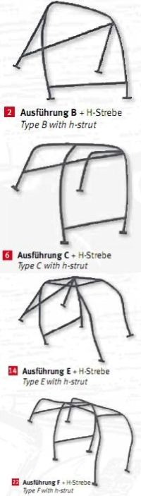 Wiechers H- Strebe (herausnehmbar) Option nur in Verbindung mit dem Überollbügel bestellbar Stahl Cromo 4
