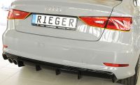 Rieger Heckdiffusoreinsatz Doppelendrohr links schwarz glanz passend für Audi A3 8V