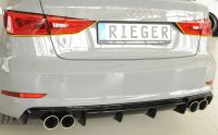 Rieger Heckdiffusoreinsatz Doppelendrohr links/rechts schwarz glanz passend für Audi A3 8V