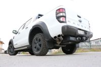 FOX Sportauspuff passend für Ford Ranger 2011-08/2015 - 4x4 - Doppelkabine Endschalldämpfer Sidepipe, Ausgang an der linken Fahrzeugseite hinter the Hinterrad - 2x115x85 Typ 38