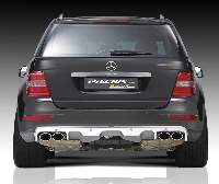Piecha Evorian RS Heckdiffusor für 4-Rohr Auspuff ohne Ausschnitt für Anhängerkupplung passend für Mercedes M-Klasse W164
